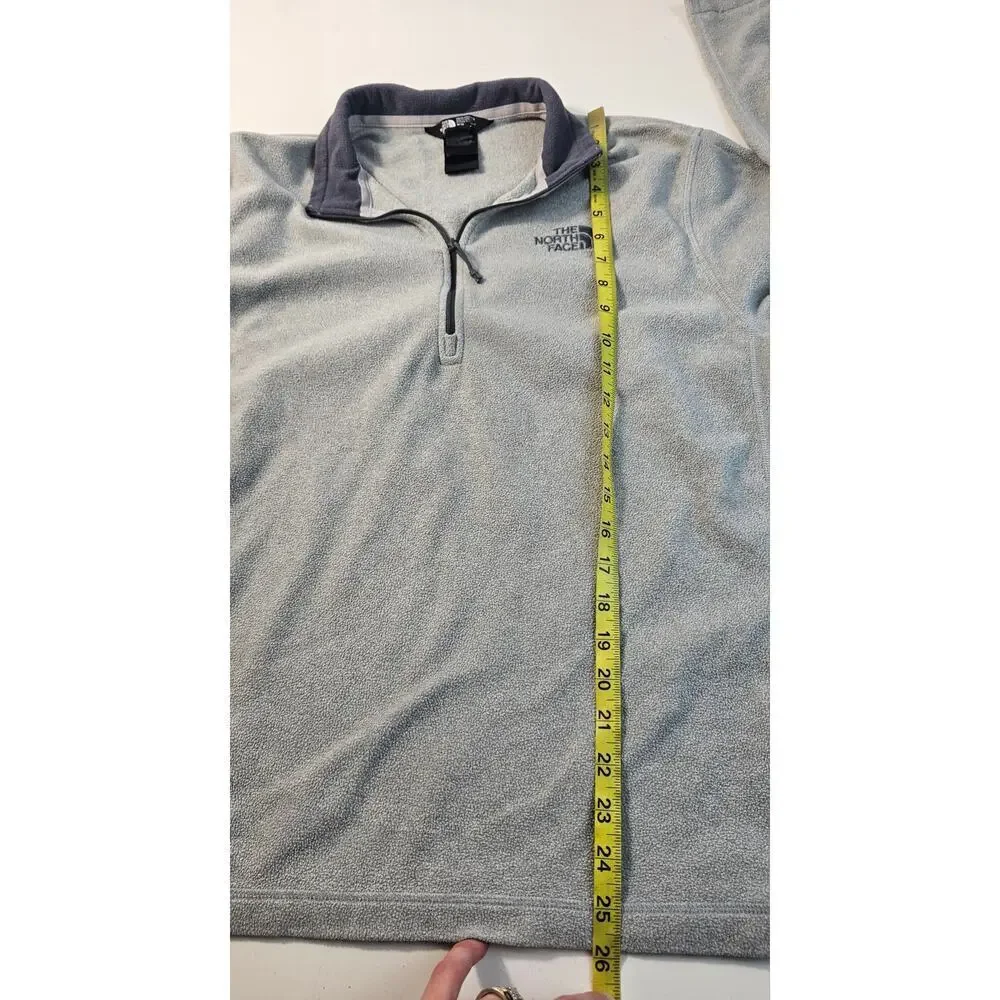 Mens light fleece 1/4 zip grey warm winter north face packable jacket preppy